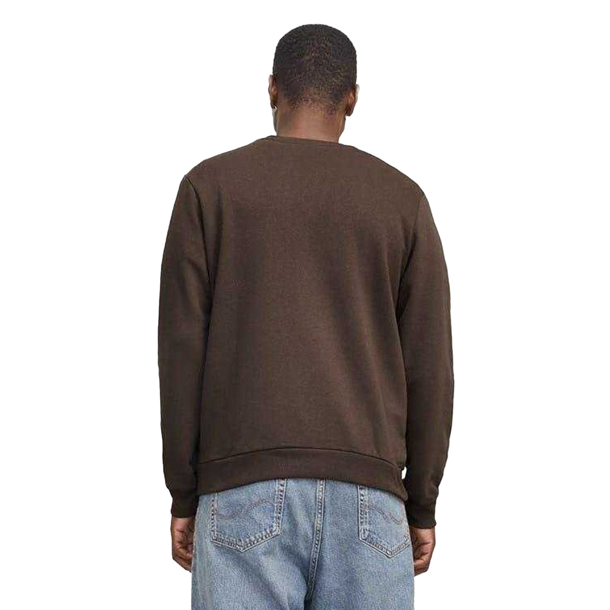 Chocolate Brown - Back - Jack And Jones Mens Embroidered Daisy Sweatshirt