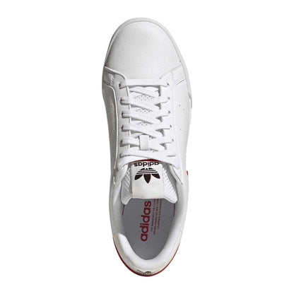 White - Side - Adidas Mens Tourino Coated Leather Trainers