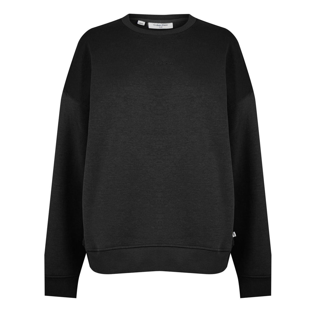 Black - Front - Calvin Klein Womens-Ladies Regular Drop Sleeve Sweatshirt