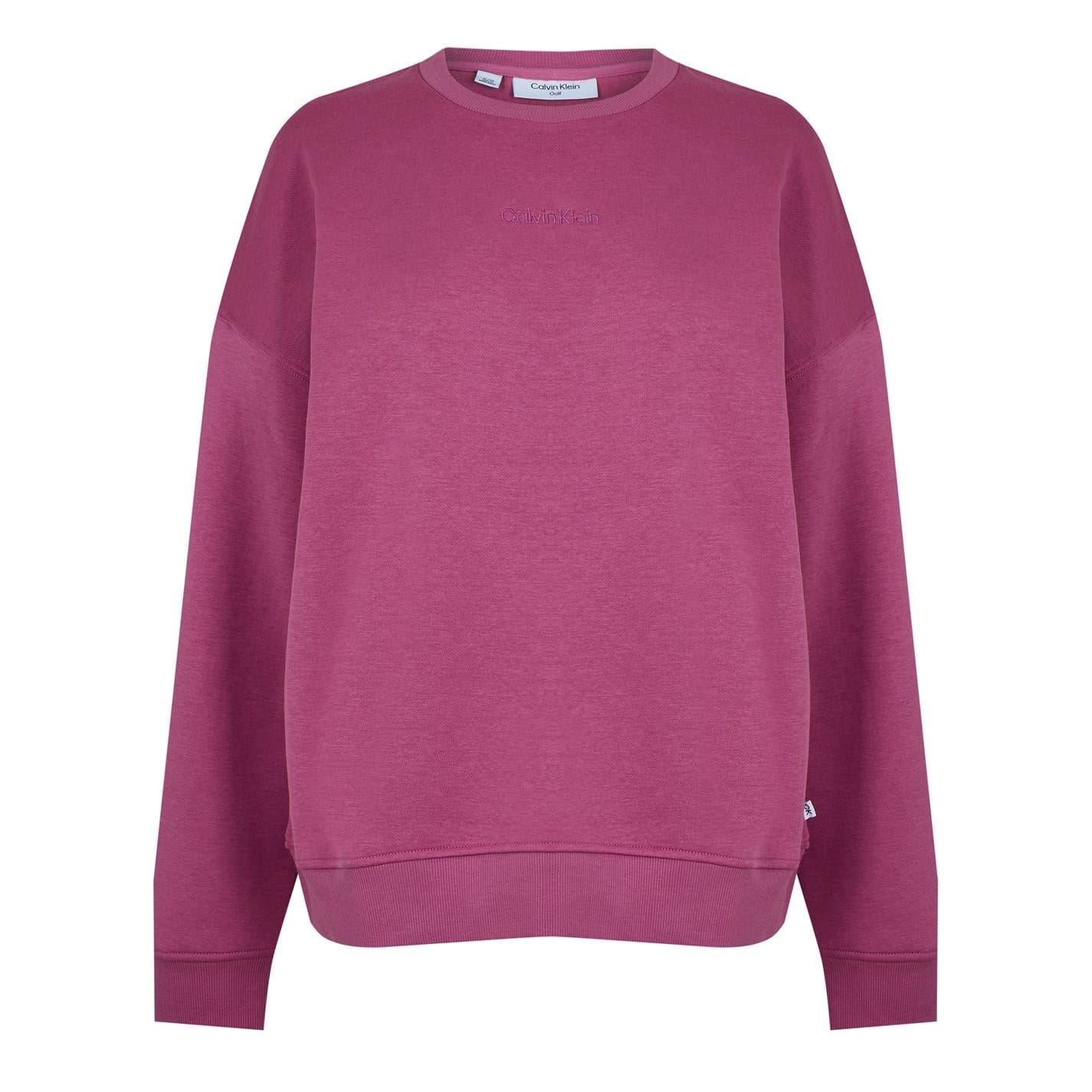 Berry Pink - Front - Calvin Klein Womens-Ladies Regular Drop Sleeve Sweatshirt