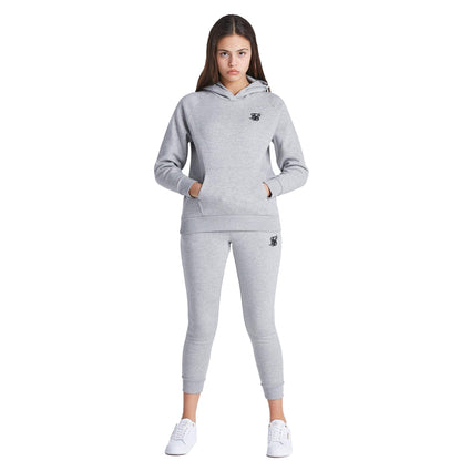Grey Marl - Side - SikSilk Girls Essentials Pullover Hoodie
