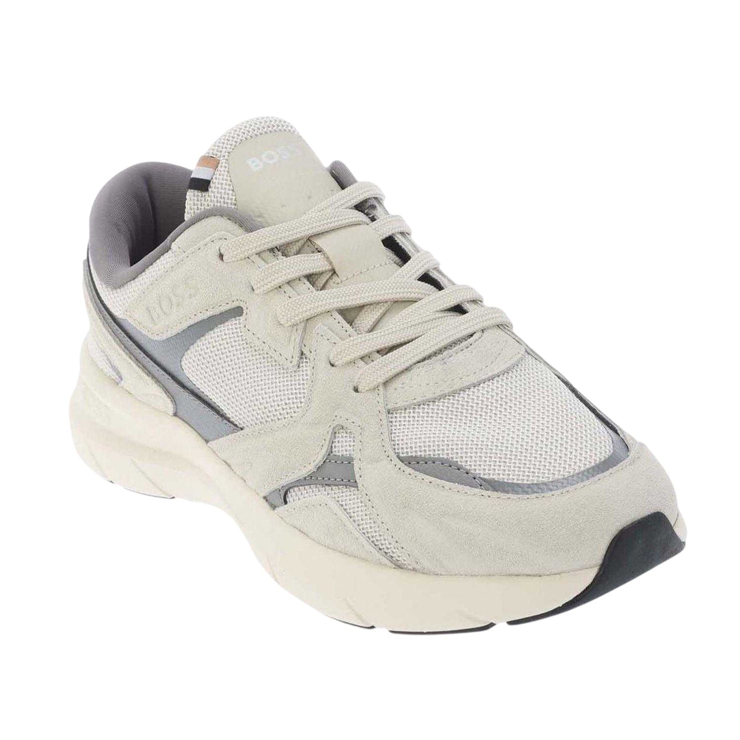Beige - Side - Boss Mens Owen Runn Low Cut Running Trainers