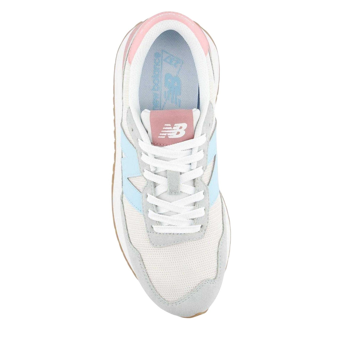 White-Blue-Pink - Side - New Balance Womens-Ladies 237 Classic Suede Trainers