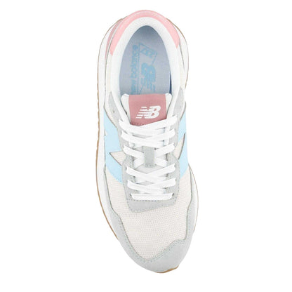 White-Blue-Pink - Side - New Balance Womens-Ladies 237 Classic Suede Trainers