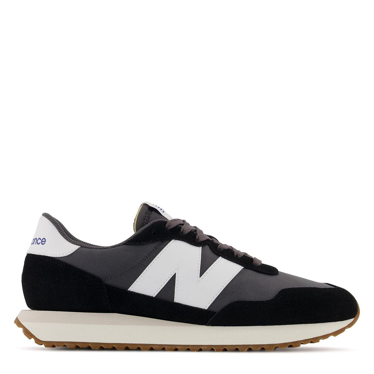 Black-White-Gum - Front - New Balance Womens-Ladies 237 Classic Suede Trainers