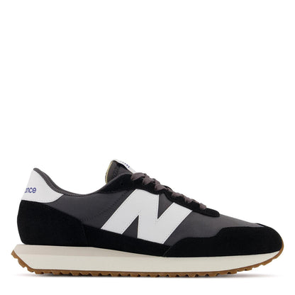Black-White-Gum - Front - New Balance Womens-Ladies 237 Classic Suede Trainers