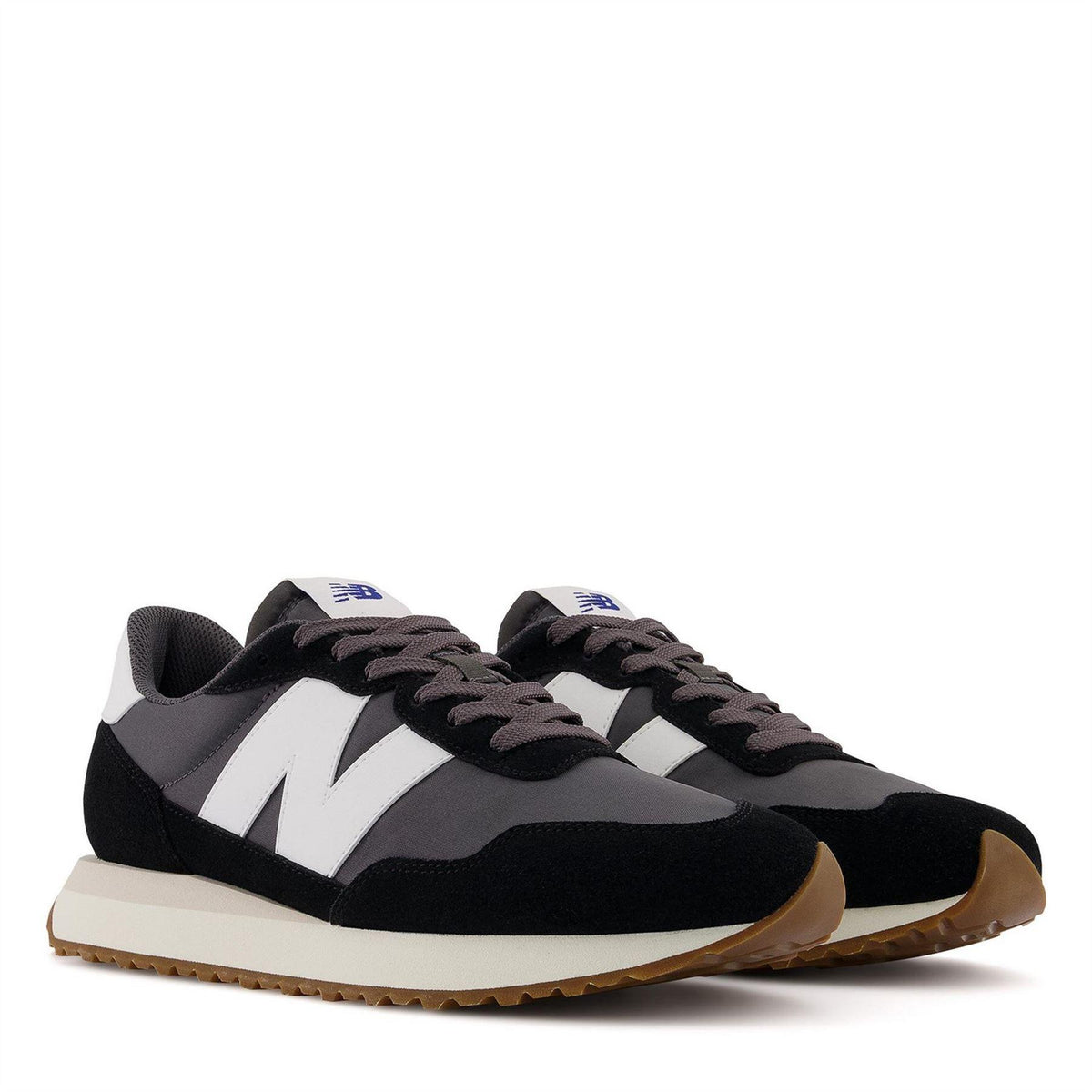 Black-White-Gum - Side - New Balance Womens-Ladies 237 Classic Suede Trainers