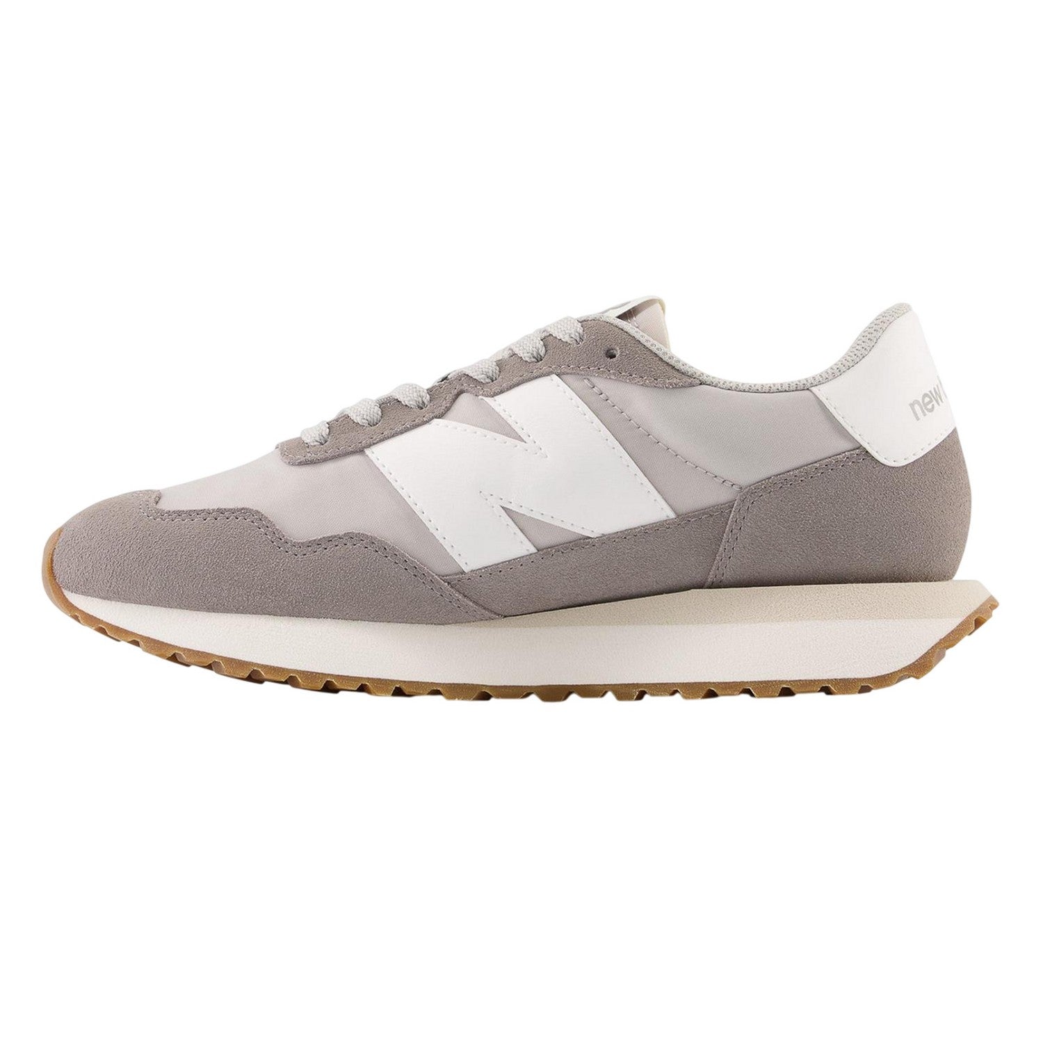 Grey-White - Side - New Balance Womens-Ladies 237 Classic Suede Trainers