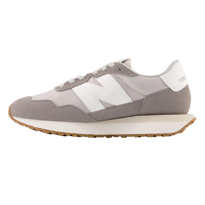 Grey-White - Side - New Balance Womens-Ladies 237 Classic Suede Trainers