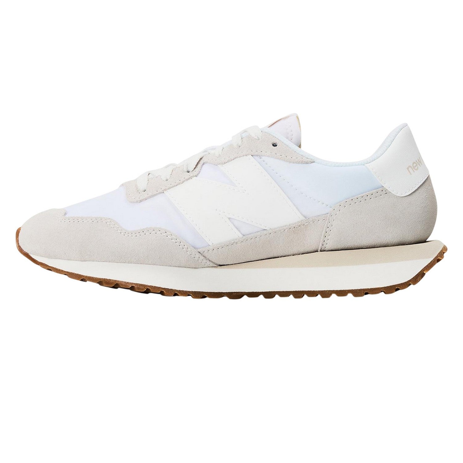White-Gum - Side - New Balance Womens-Ladies 237 Classic Suede Trainers