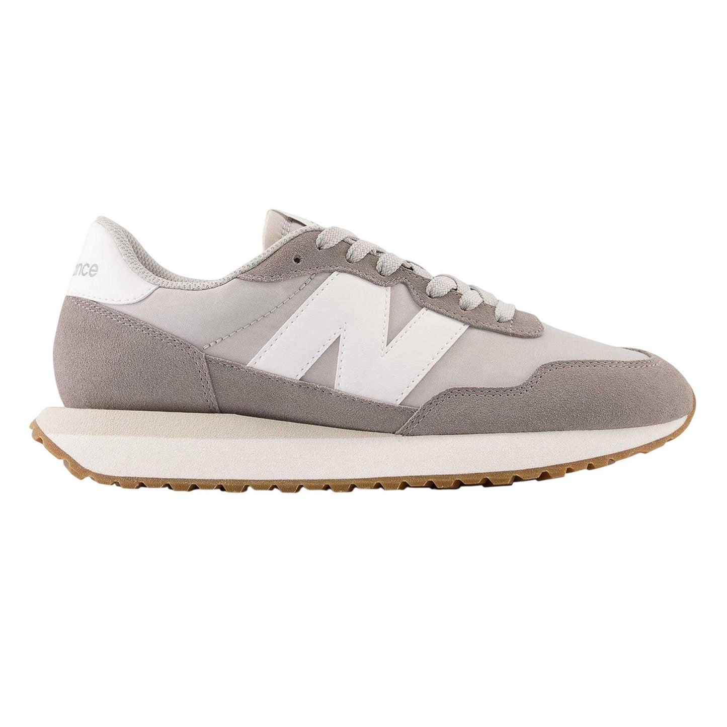 Grey-White - Front - New Balance Womens-Ladies 237 Classic Suede Trainers