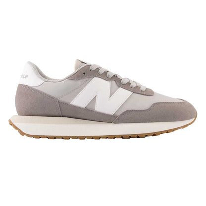 Grey-White - Front - New Balance Womens-Ladies 237 Classic Suede Trainers