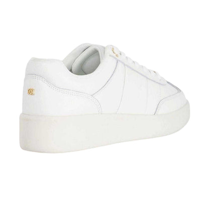 White - Back - Dune London Womens-Ladies Enticing Leather Flatform Trainers