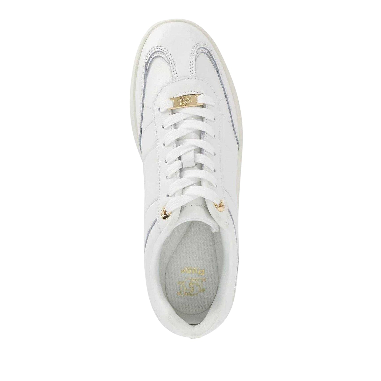 White - Side - Dune London Womens-Ladies Enticing Leather Flatform Trainers