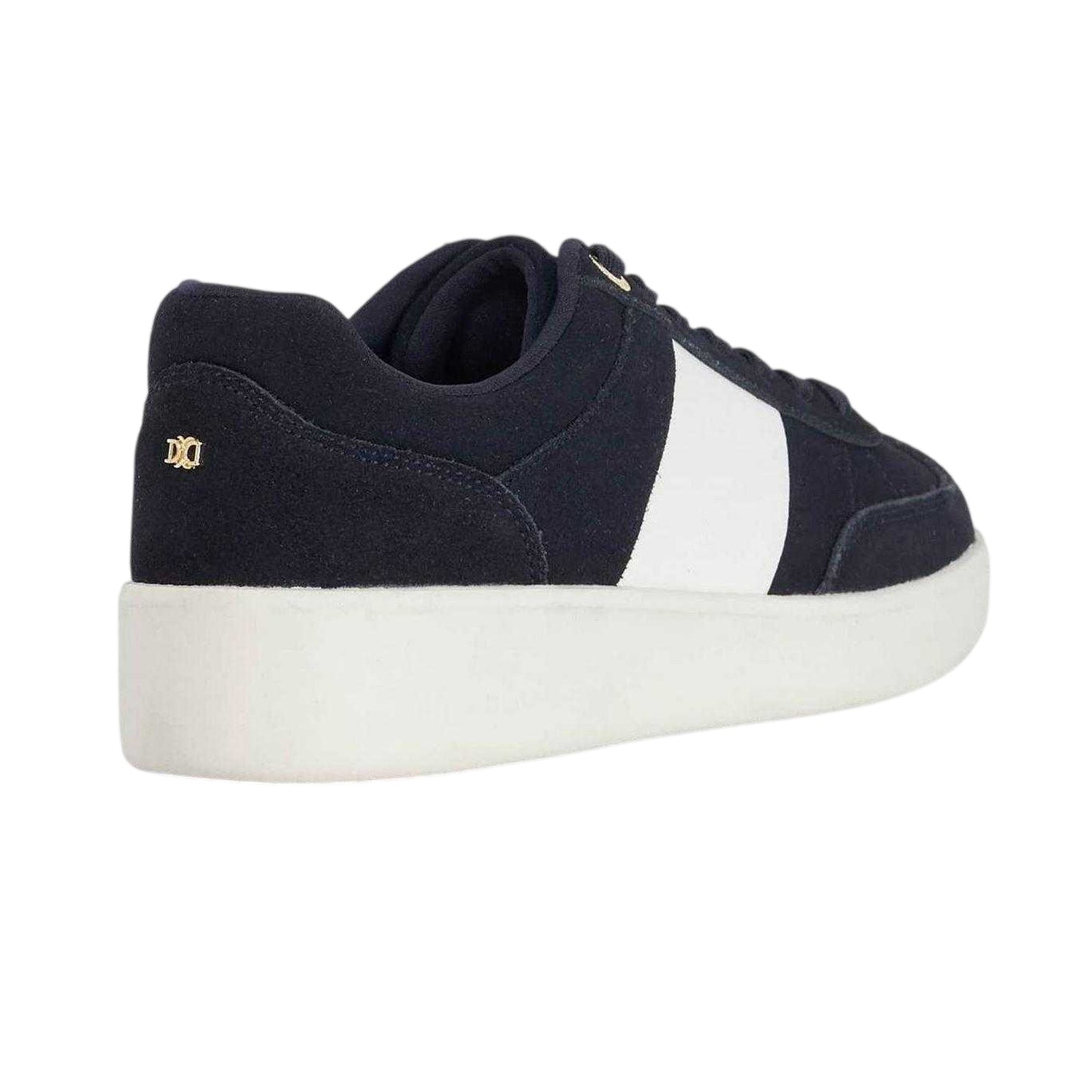 Navy - Back - Dune London Womens-Ladies Enticing Leather Flatform Trainers
