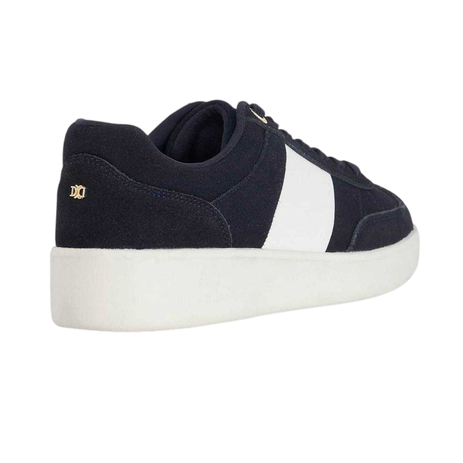 Navy - Back - Dune London Womens-Ladies Enticing Leather Flatform Trainers