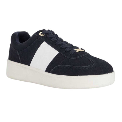 Navy - Lifestyle - Dune London Womens-Ladies Enticing Leather Flatform Trainers