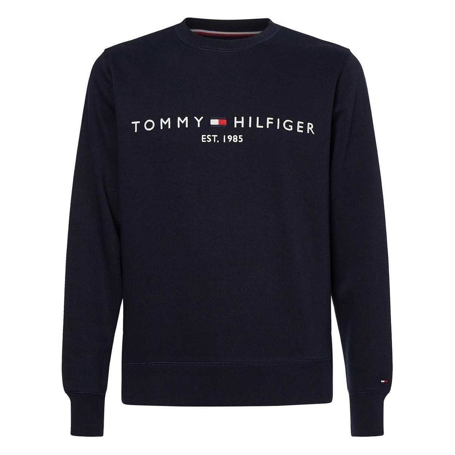 Sky Blue - Front - Tommy Hilfiger Mens Established Crew Neck Regular Sweatshirt