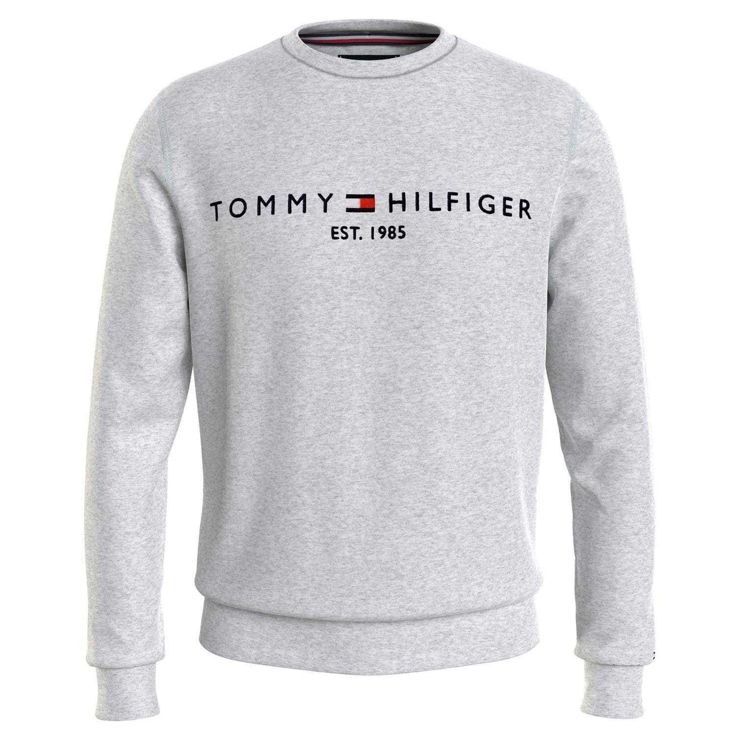 Grey - Front - Tommy Hilfiger Mens Established Crew Neck Regular Sweatshirt