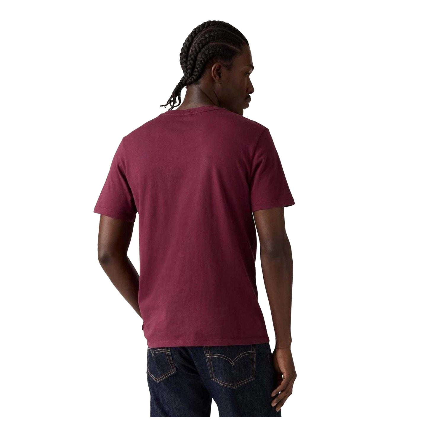 Purple - Back - Levis Mens Lettering Embroidered T-Shirt