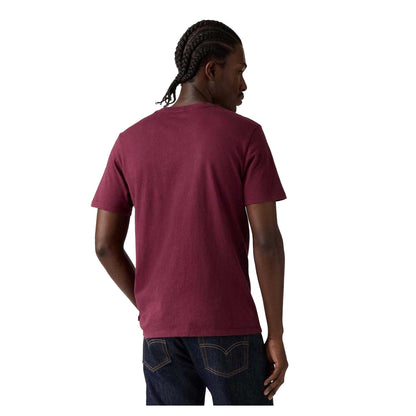 Purple - Back - Levis Mens Lettering Embroidered T-Shirt