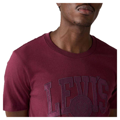Purple - Side - Levis Mens Lettering Embroidered T-Shirt
