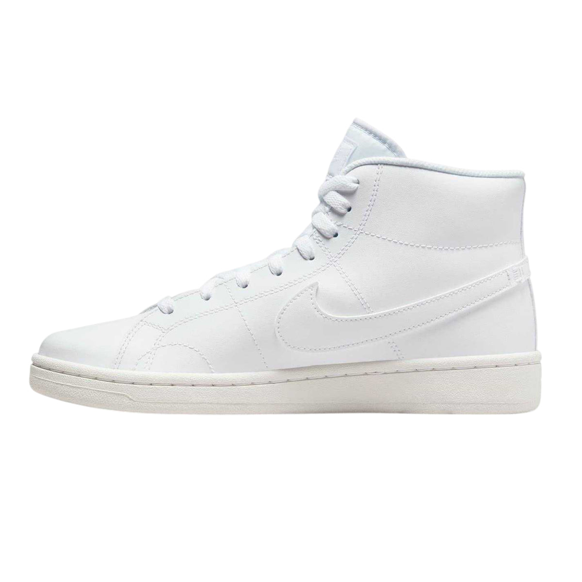 White - Side - Nike Womens-Ladies Court Royale 2 Mid Cut Trainers