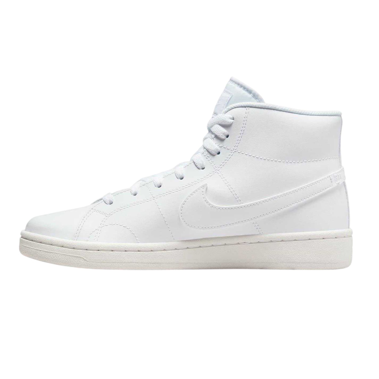 White - Side - Nike Womens-Ladies Court Royale 2 Mid Cut Trainers