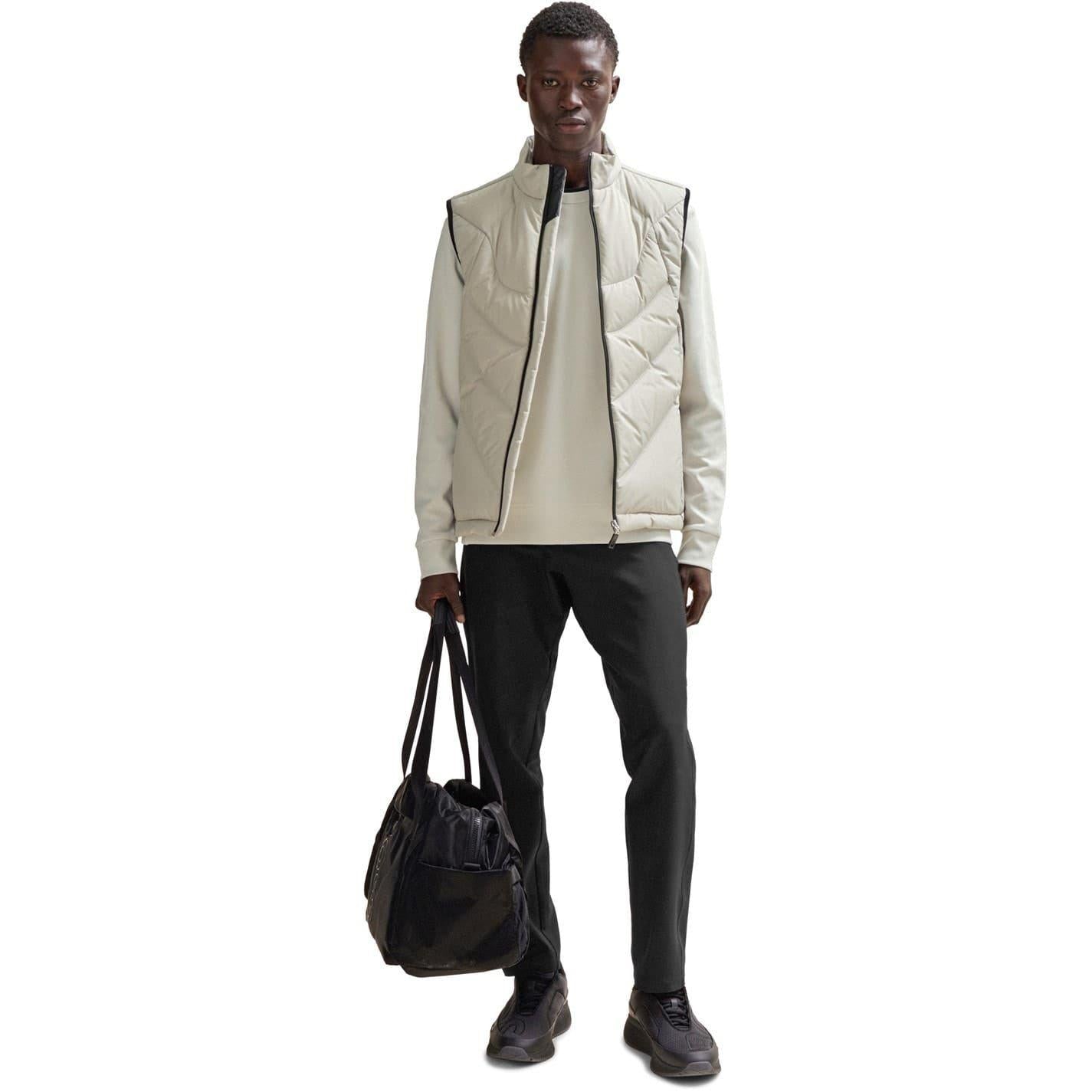 Light Beige - Lifestyle - Boss Mens Tonal Logo Ribbed Collar Raglan Sweatshirt