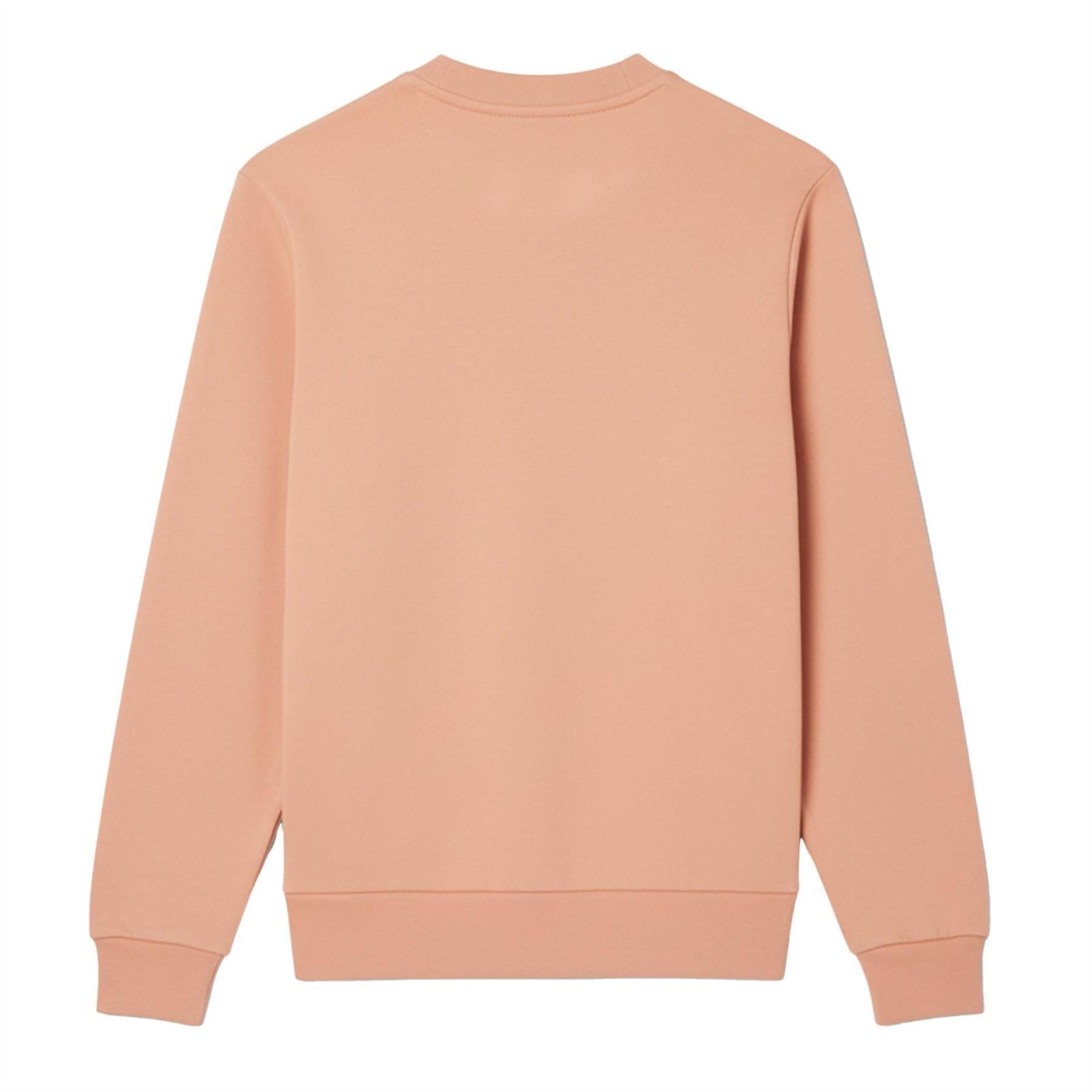 Orange - Back - Lacoste Mens Embroidered Logo Sweatshirt