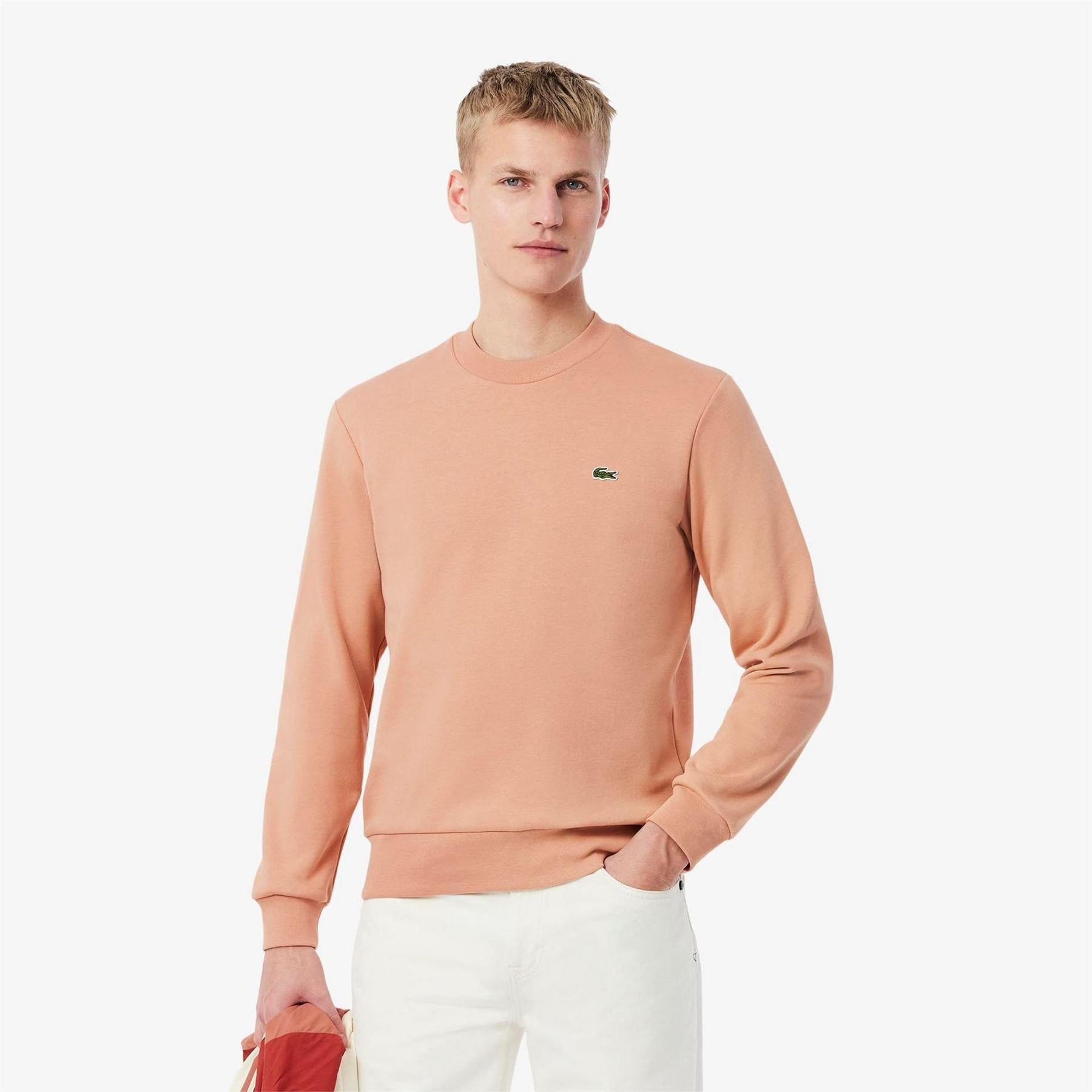 Orange - Lifestyle - Lacoste Mens Embroidered Logo Sweatshirt