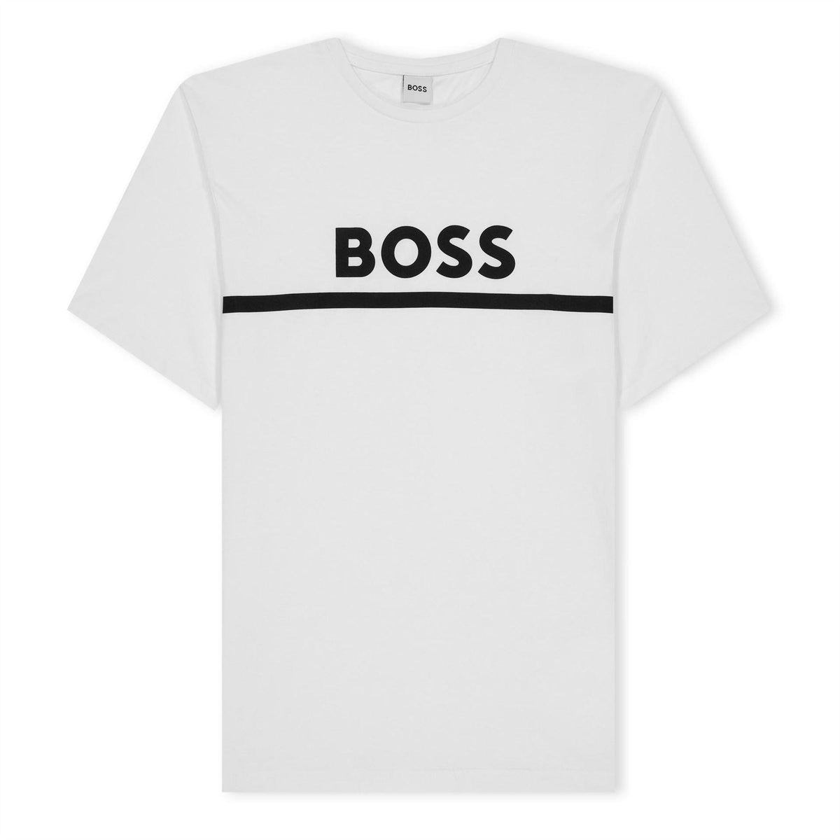 White - Front - Boss Childrens-Kids Large Logo T-Shirt