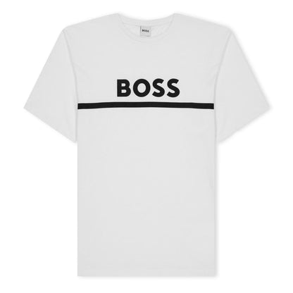 White - Front - Boss Childrens-Kids Large Logo T-Shirt
