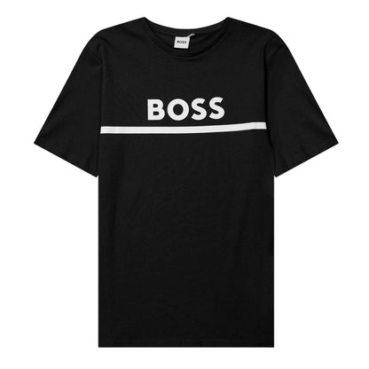 Black - Front - Boss Childrens-Kids Large Logo T-Shirt