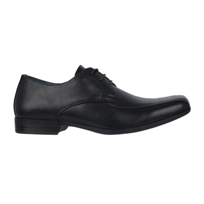 Black - Front - Giorgio Mens Bourne Leather Formal Dress Shoes