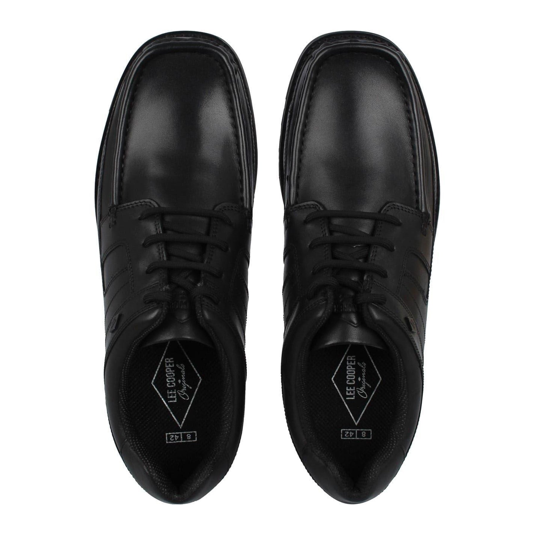Black - Lifestyle - Lee Cooper Mens Harrow Leather Casual Shoes