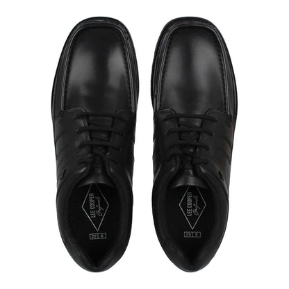 Black - Lifestyle - Lee Cooper Mens Harrow Leather Casual Shoes