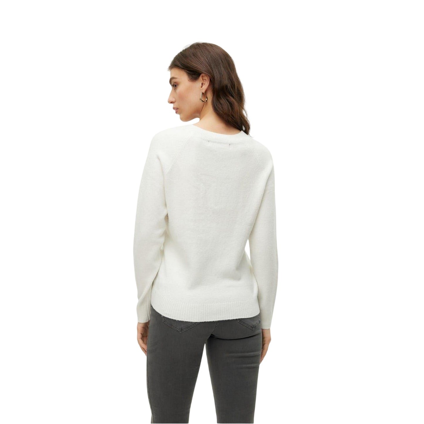 Snow White - Back - Vero Moda Womens-Ladies Plain Knitted Jumper
