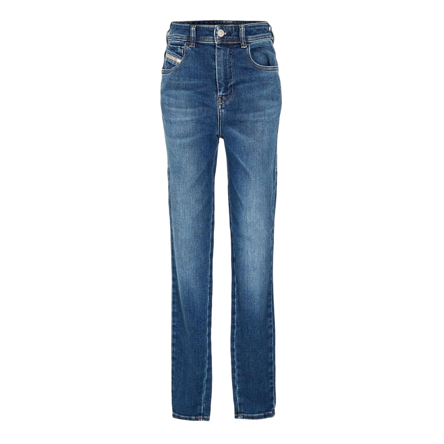Blue Denim - Front - Diesel Womens-Ladies High Rise Skinny Jeans
