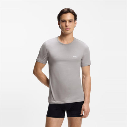White-Blue-Grey - Lifestyle - Hugo Mens Plain Pyjama Top (Pack of 3)