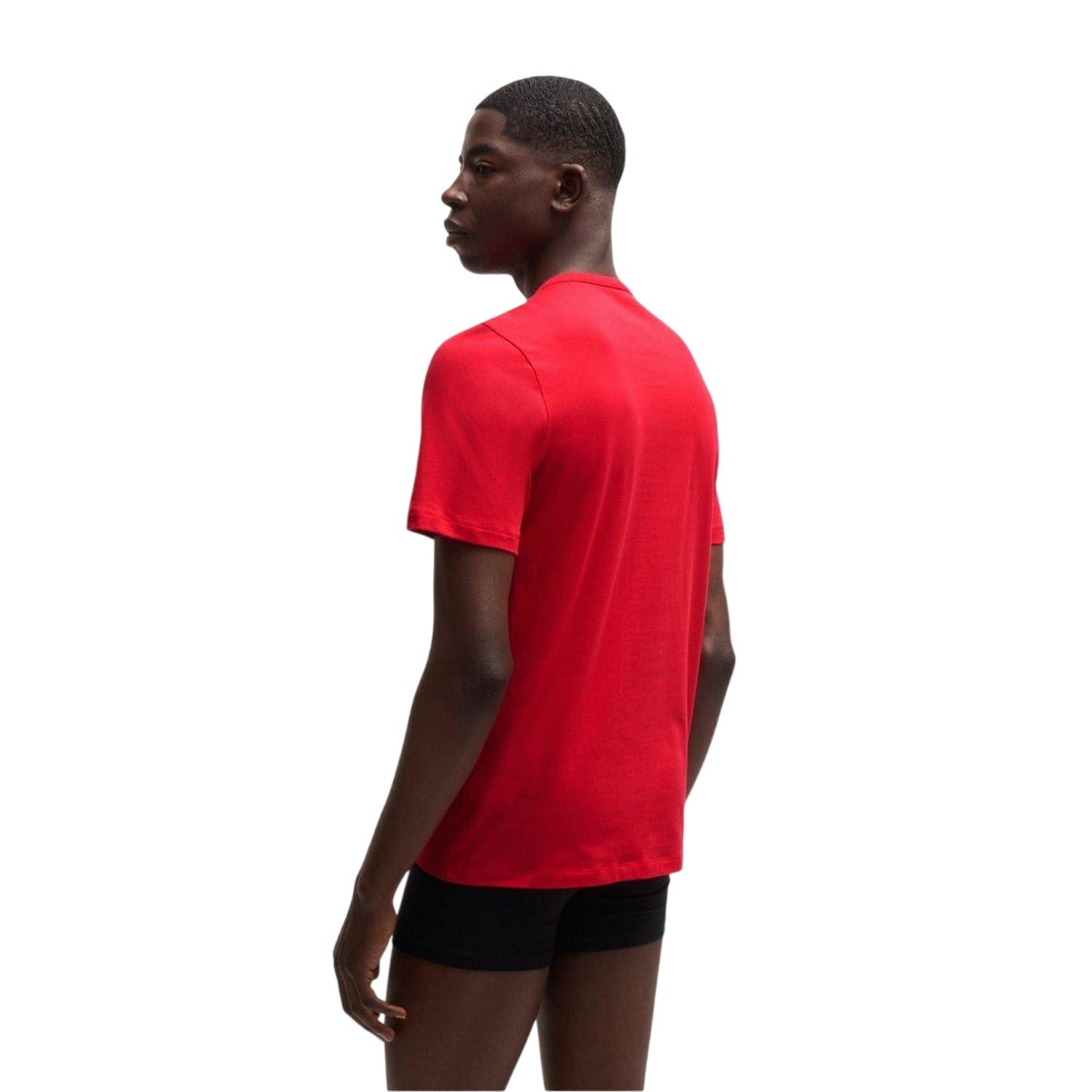 Red-Green-Black - Back - Hugo Mens Plain Pyjama Top (Pack of 3)