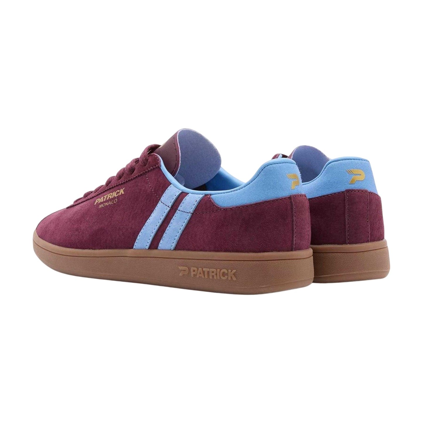 Sky Blue - Back - Patrick Mens Monaco Suede Cupsole Trainers