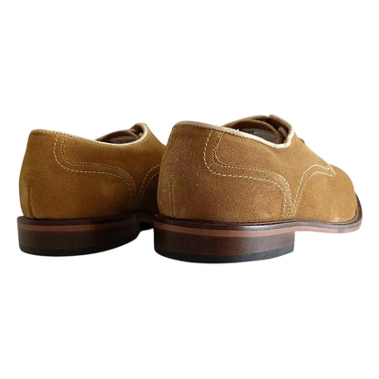 Sand - Back - Firetrap Mens Arthur Suede Low Block Heel Derby Shoes