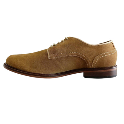 Sand - Side - Firetrap Mens Arthur Suede Low Block Heel Derby Shoes