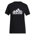 Black - Front - Adidas Womens-Ladies Floral T-Shirt