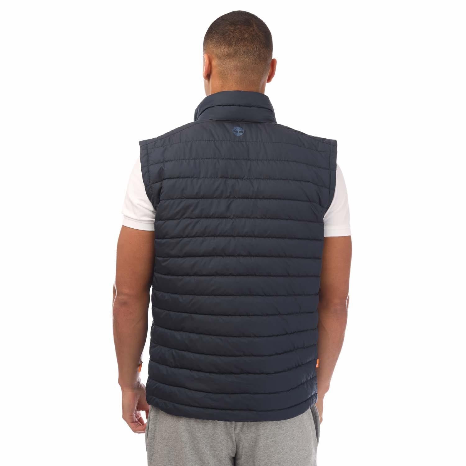 Navy - Back - Timberland Mens Axis Peak Durable Water Repellent Gilet