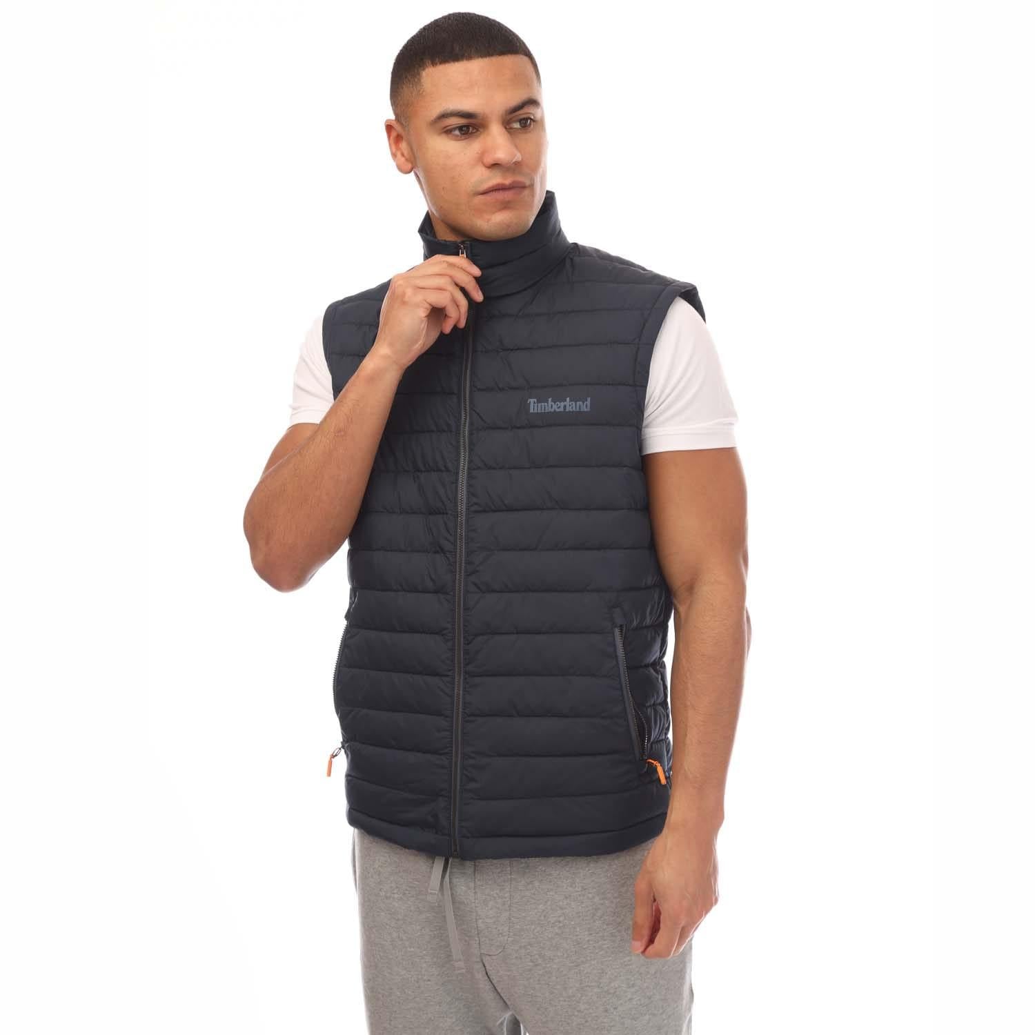 Navy - Front - Timberland Mens Axis Peak Durable Water Repellent Gilet