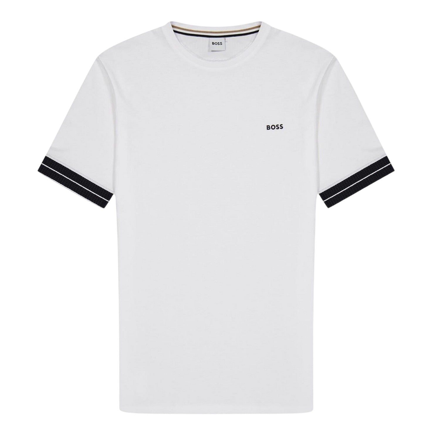White - Front - Boss Childrens-Kids Embroidered Logo Cotton T-Shirt