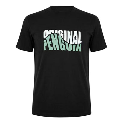 True Black - Front - Original Penguin Mens Original Lettering Crew Neck T-Shirt
