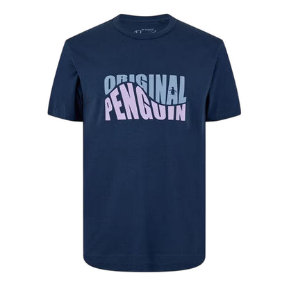 Yale Blue - Front - Original Penguin Mens Original Lettering Crew Neck T-Shirt